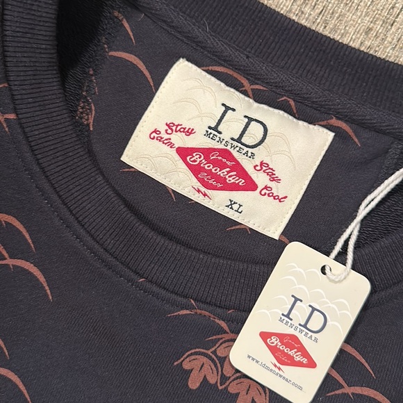 ID Menswear Japanese Kiri Pattern Print Sweatshirt XL NWT - Picture 8 of 11